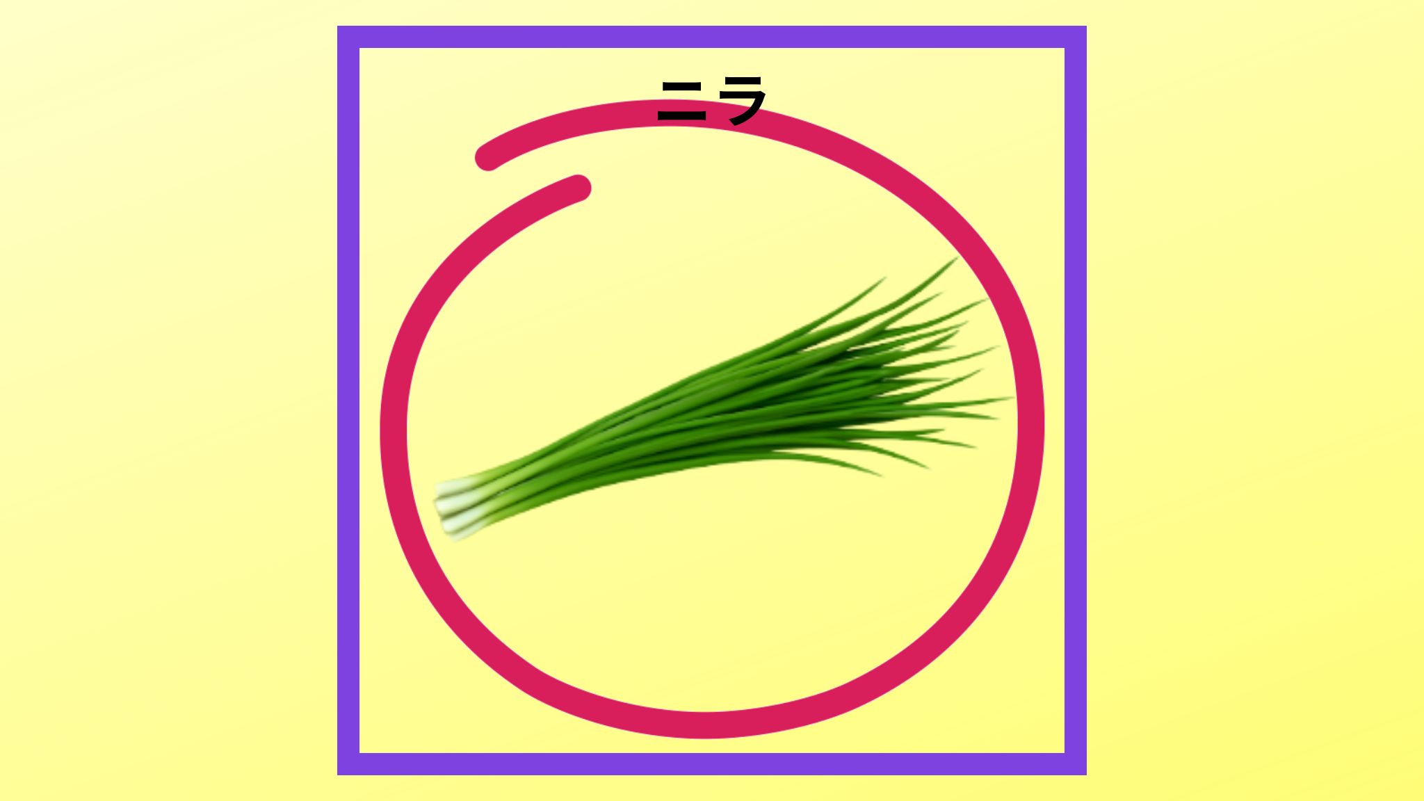 美味しい「ニラ」の紹介写真です。